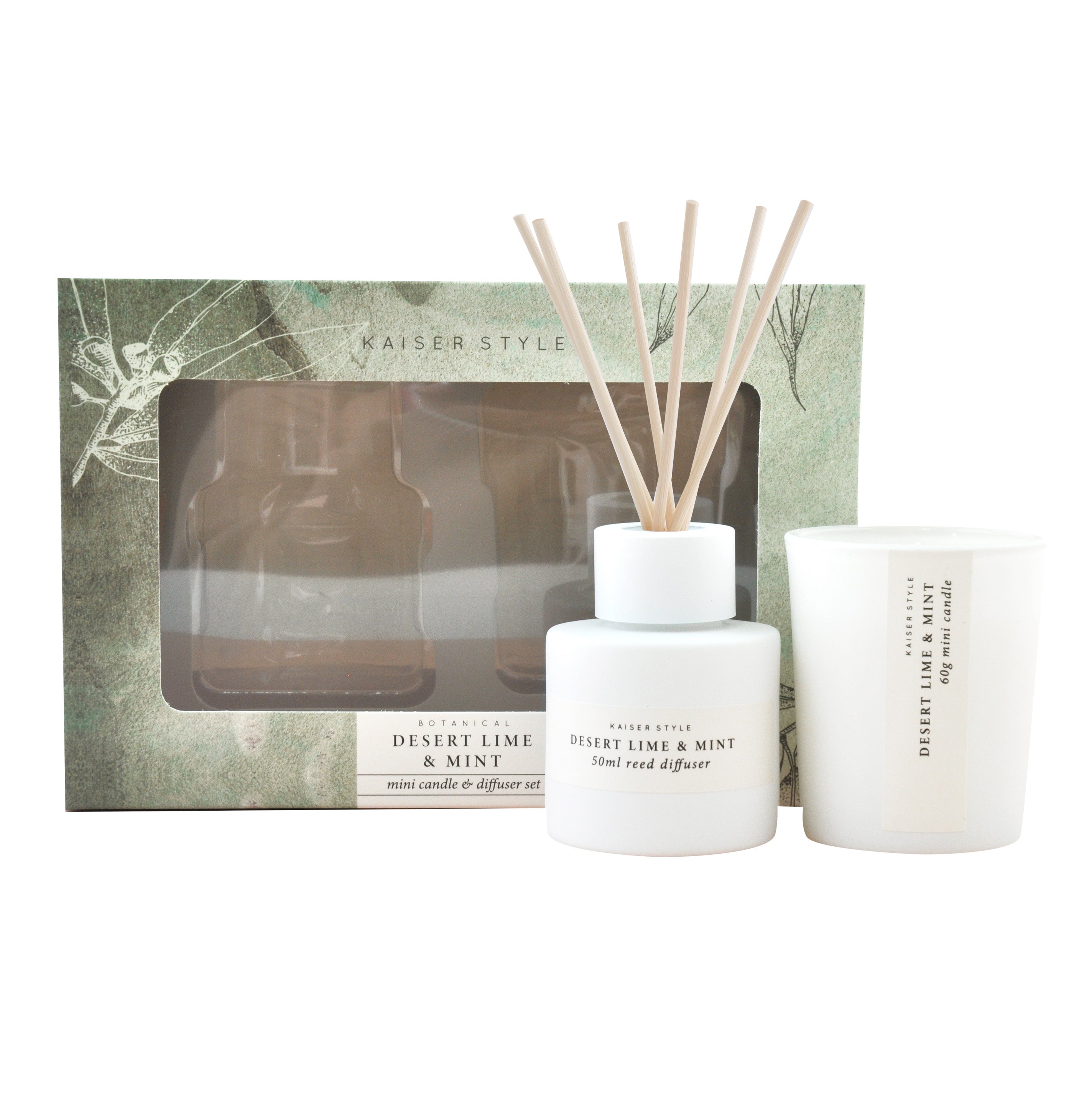Botanical Candle & Diffuser Set - DESERT LIME & MINT